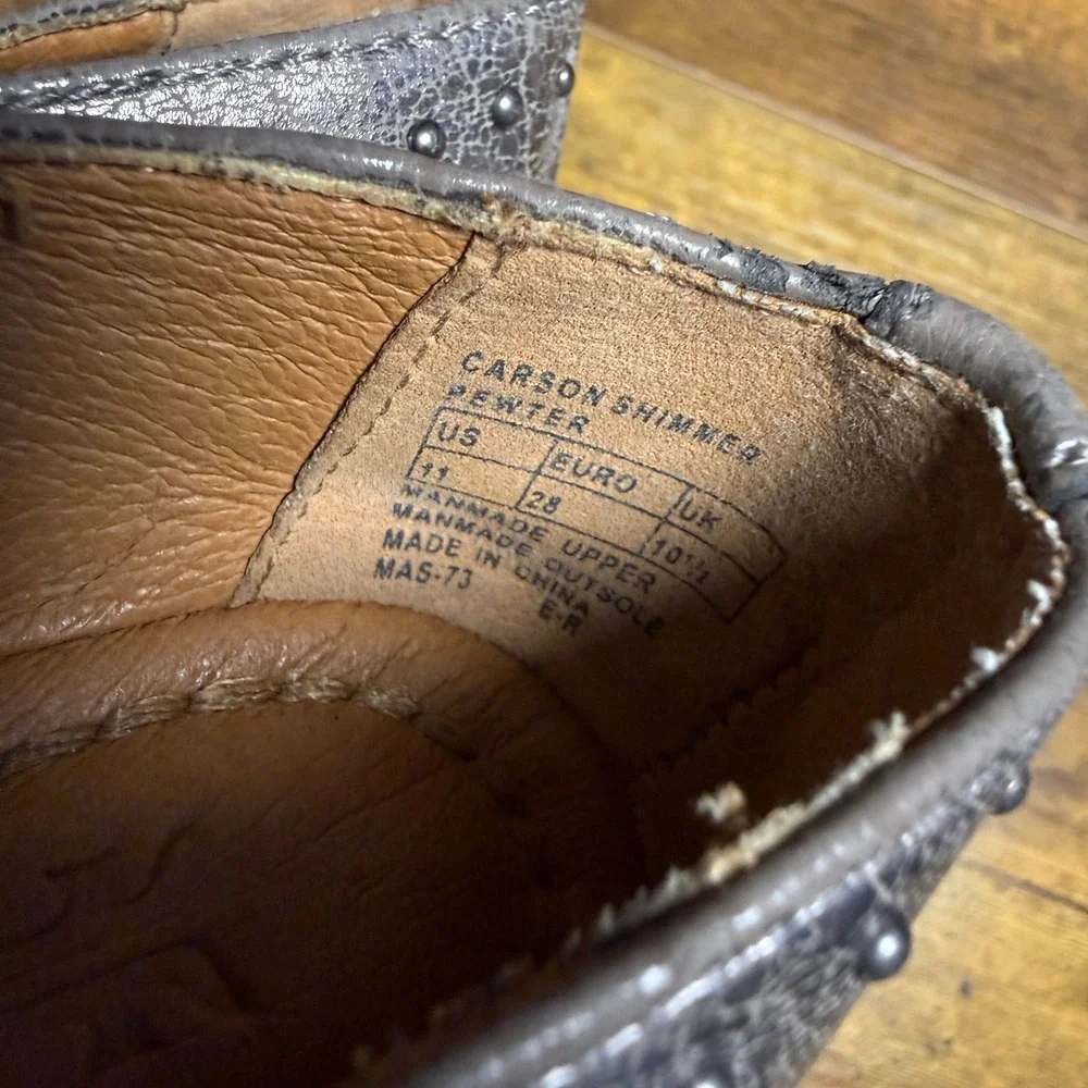 Frye Carson Shimmer MAS-73 Pewter‎ Manmade Flats Kids Size 11